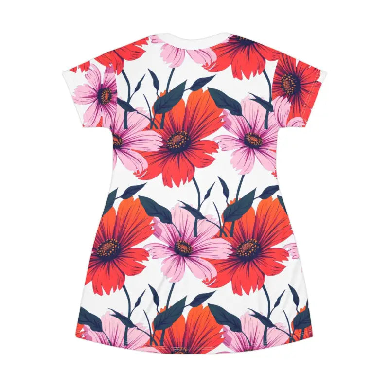Ocean State Styles T Shirt Dress Floral Print Women Casual