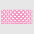 Pink Heart Grid Large Desk Mat, 35x16"