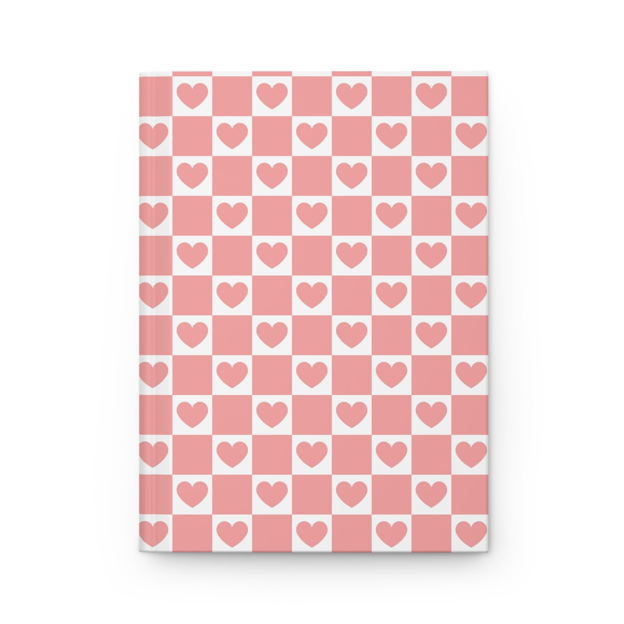 Pink Heart Grid Matte Hardcover Journal, 5.75" x 8"