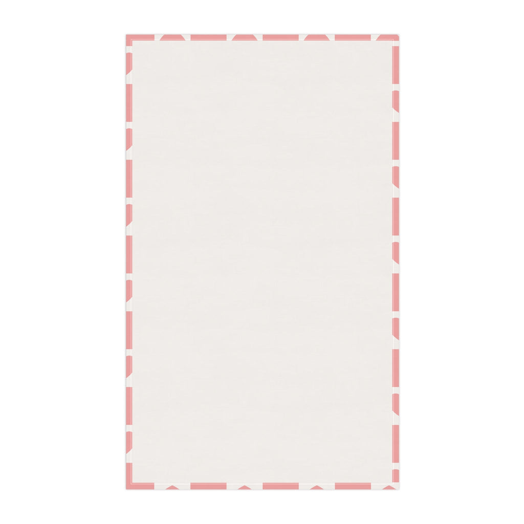 Pink Heart Grid Tea Towel, 18" x 30"