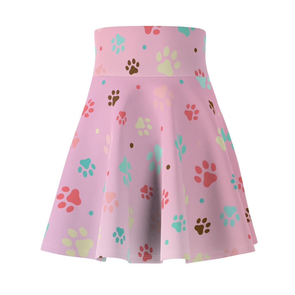 Pink Pet Paw Print Skater Skirt - Cute & Fun for Animal Lovers