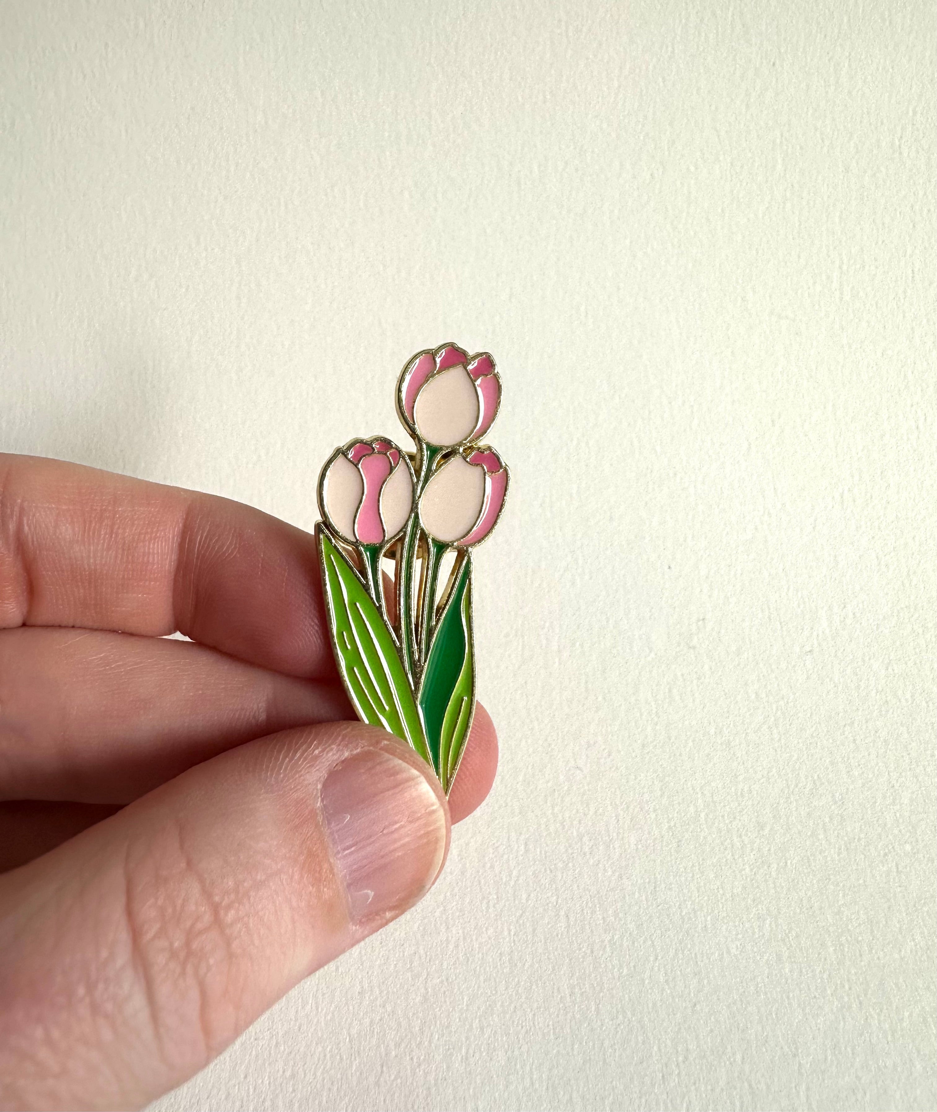 Pink Tulips Enamel Pin