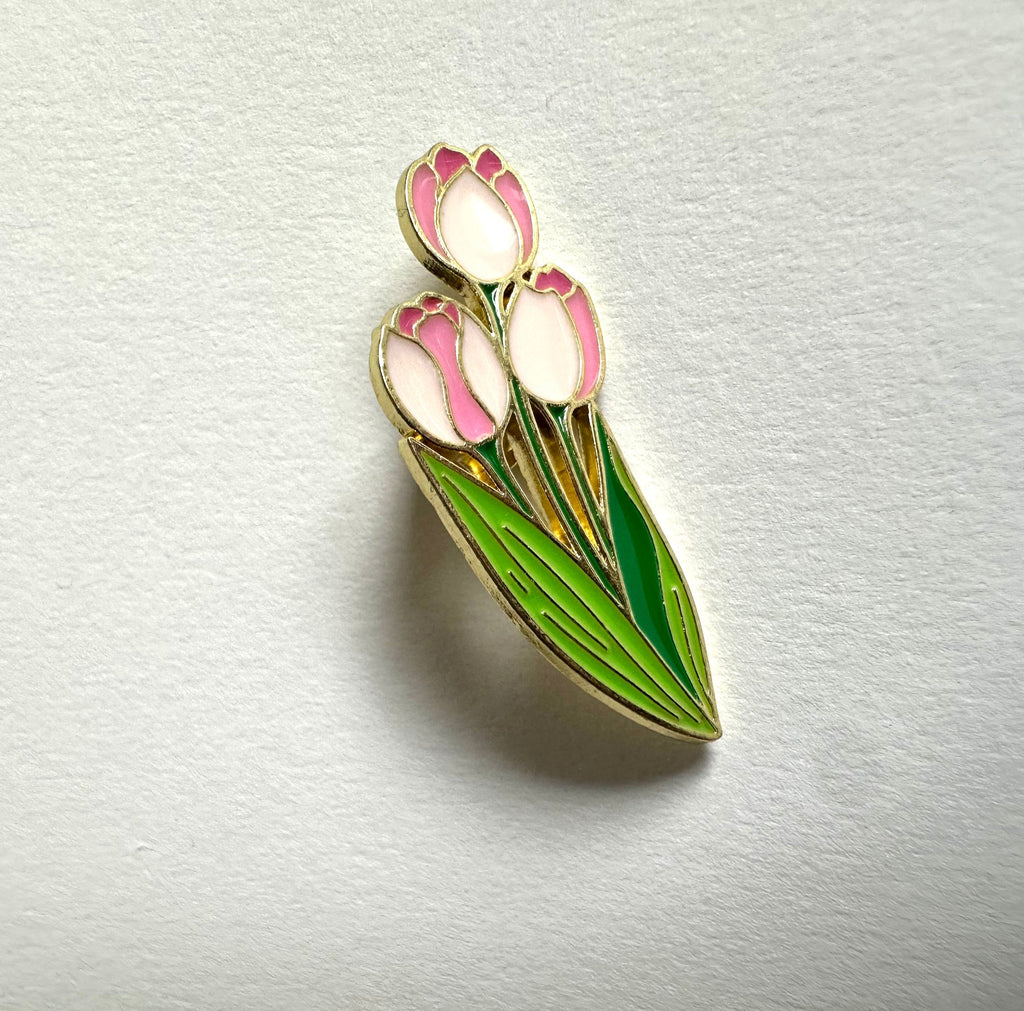Pink Tulips Enamel Pin
