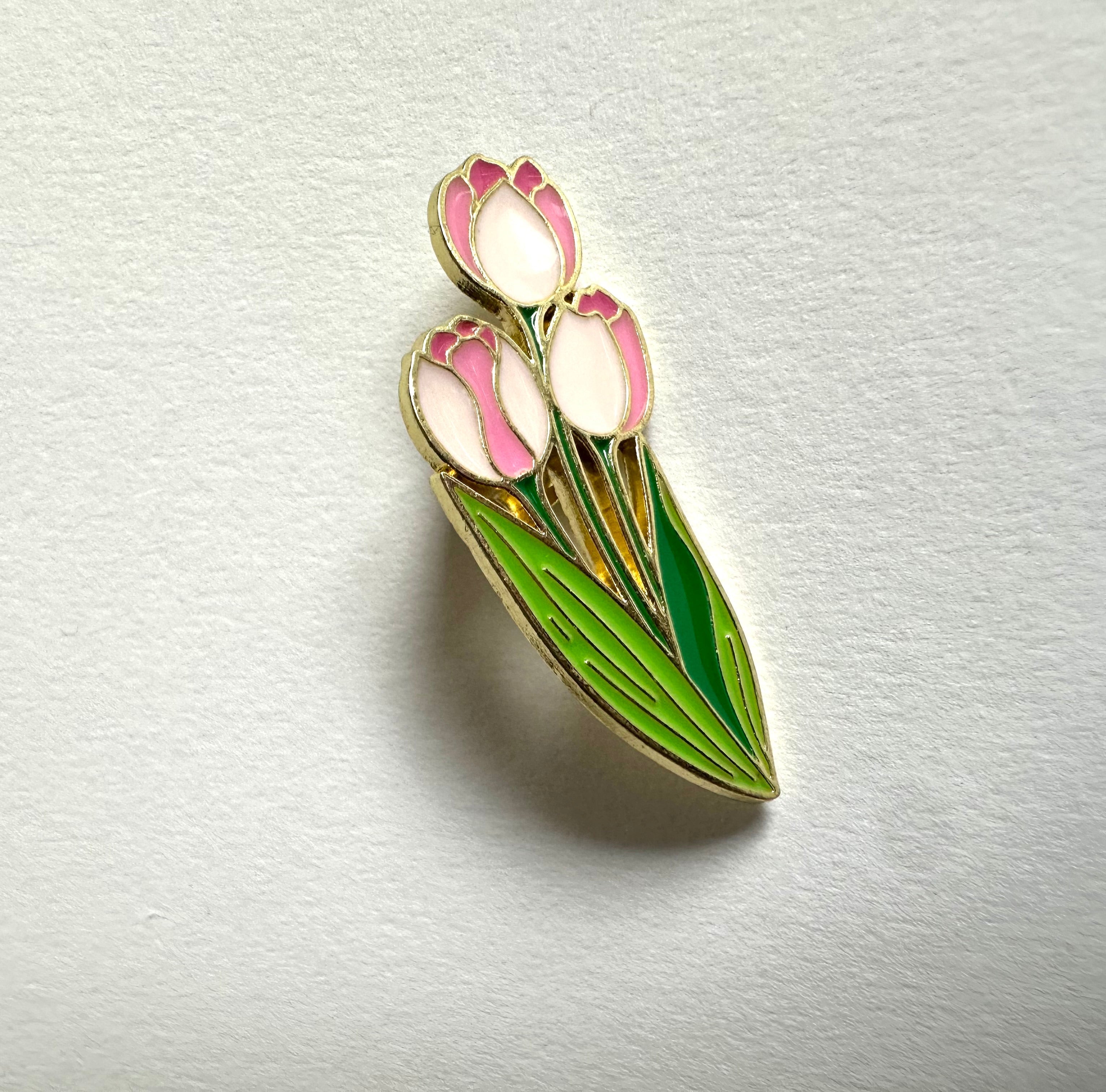 Pink Tulips Enamel Pin