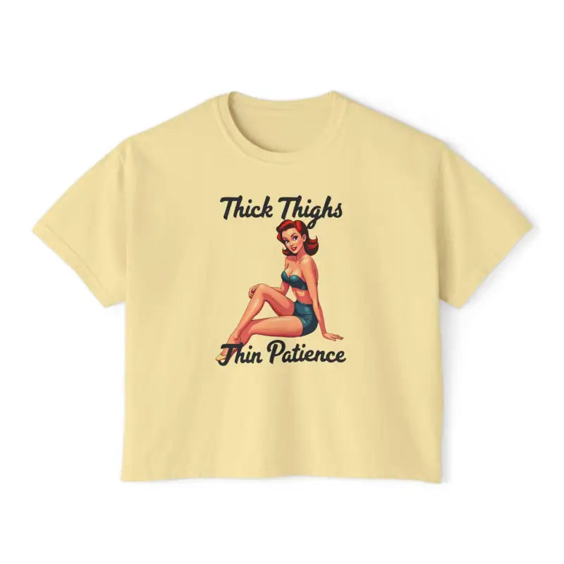 Ocean State Styles Boxy Tee Thick Thighs Thin Patience