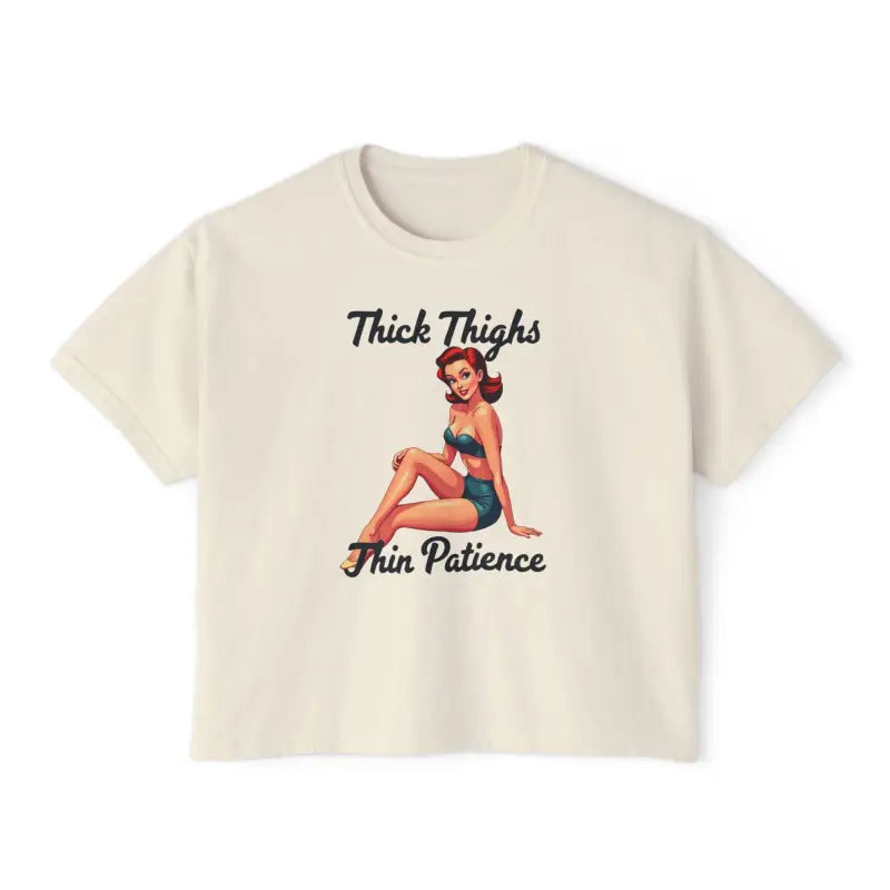 Ocean State Styles Boxy Tee Thick Thighs Thin Patience