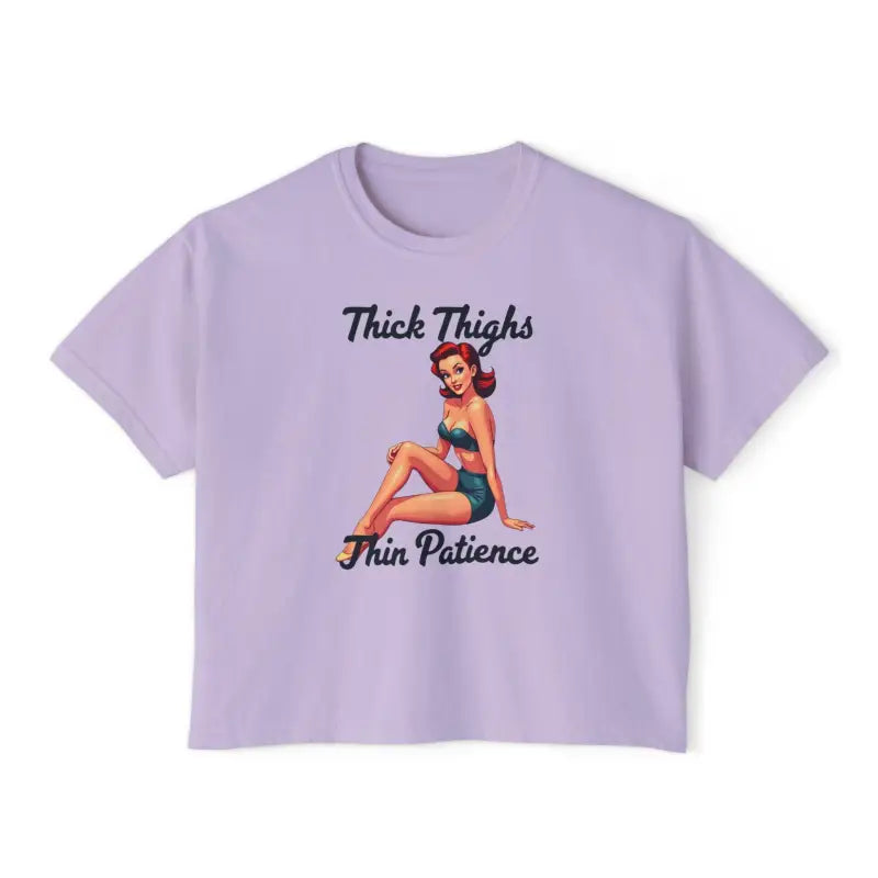 Ocean State Styles Boxy Tee Thick Thighs Thin Patience