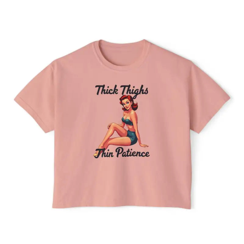 Ocean State Styles Boxy Tee Thick Thighs Thin Patience