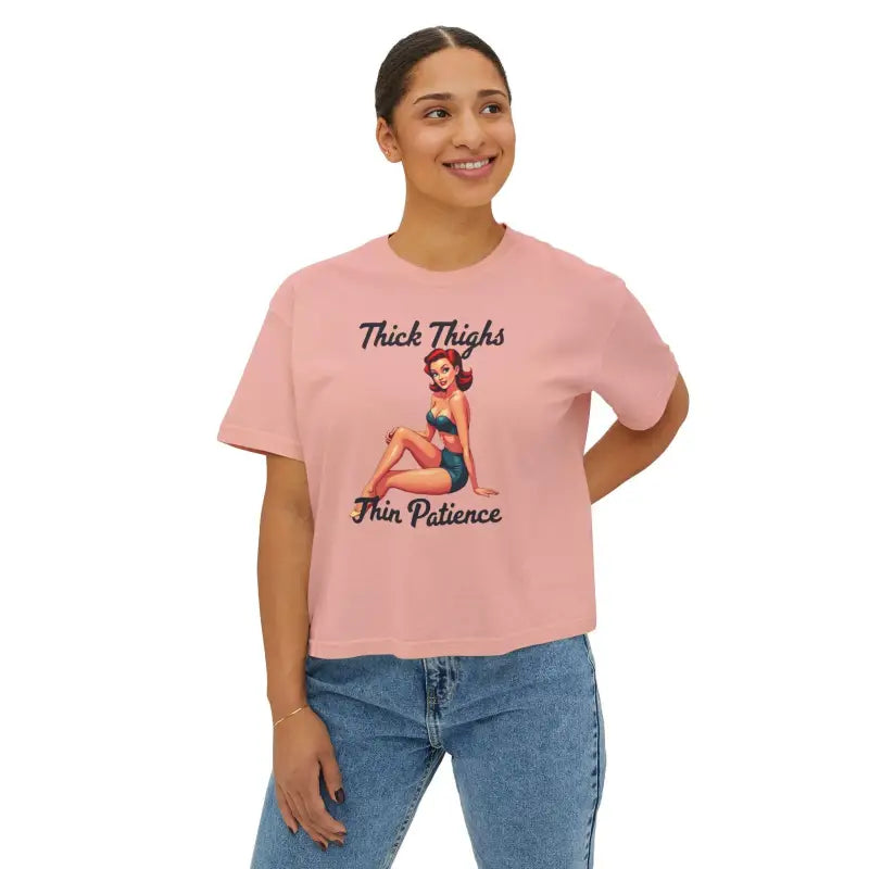 Ocean State Styles Boxy Tee Thick Thighs Thin Patience