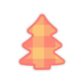 Plaid Tree Clear Transparent Vinyl Sticker, 2.5" x 3"