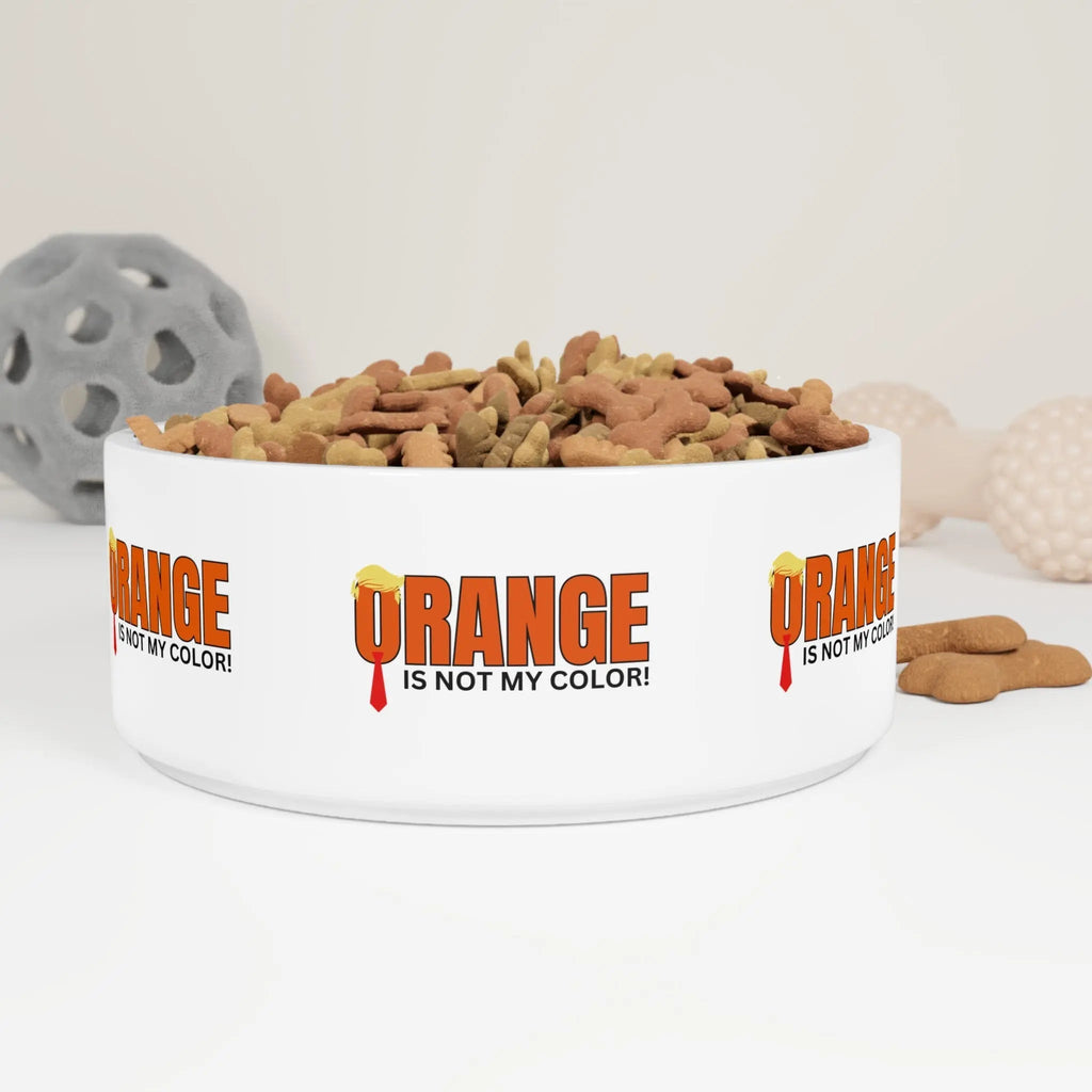 Playful Pet Bowl - "Orange is Not My Color!"