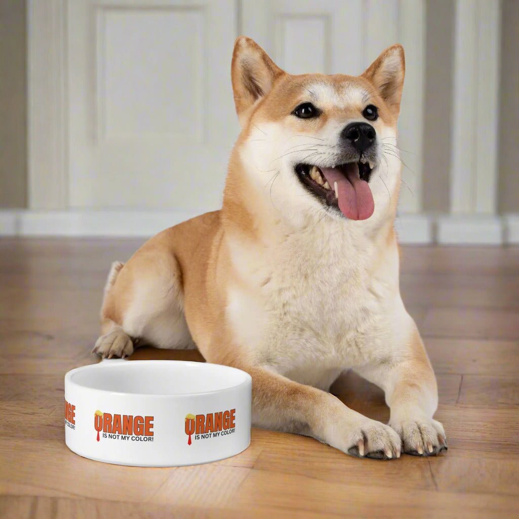 Playful Pet Bowl - "Orange is Not My Color!"