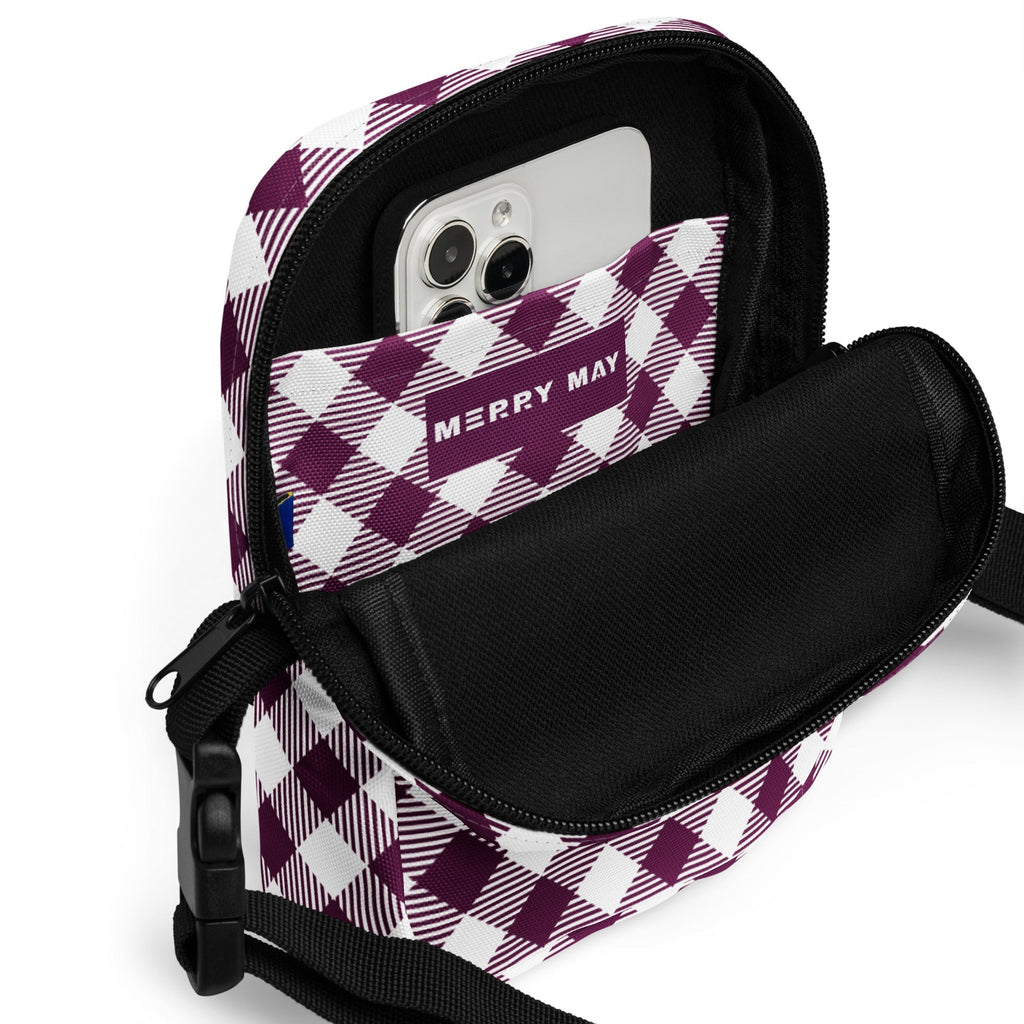 Plum Plaid Crossbody Bag