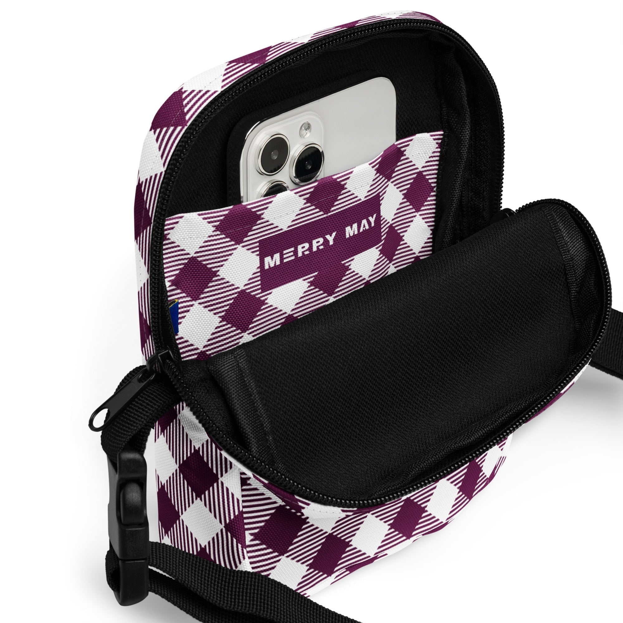 Plum Plaid Crossbody Bag