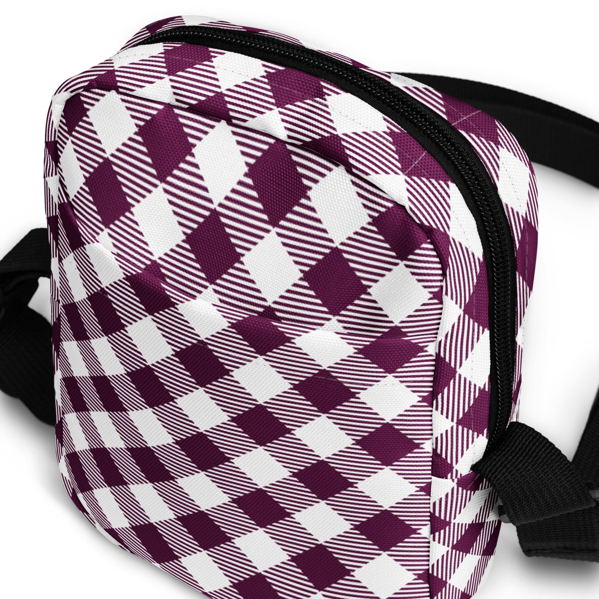 Plum Plaid Crossbody Bag