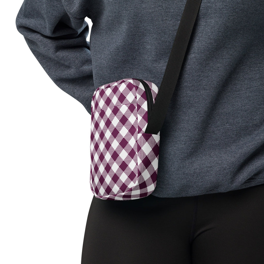 Plum Plaid Crossbody Bag