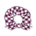 Plum Plaid Recycled Fabric Hair Scrunchie