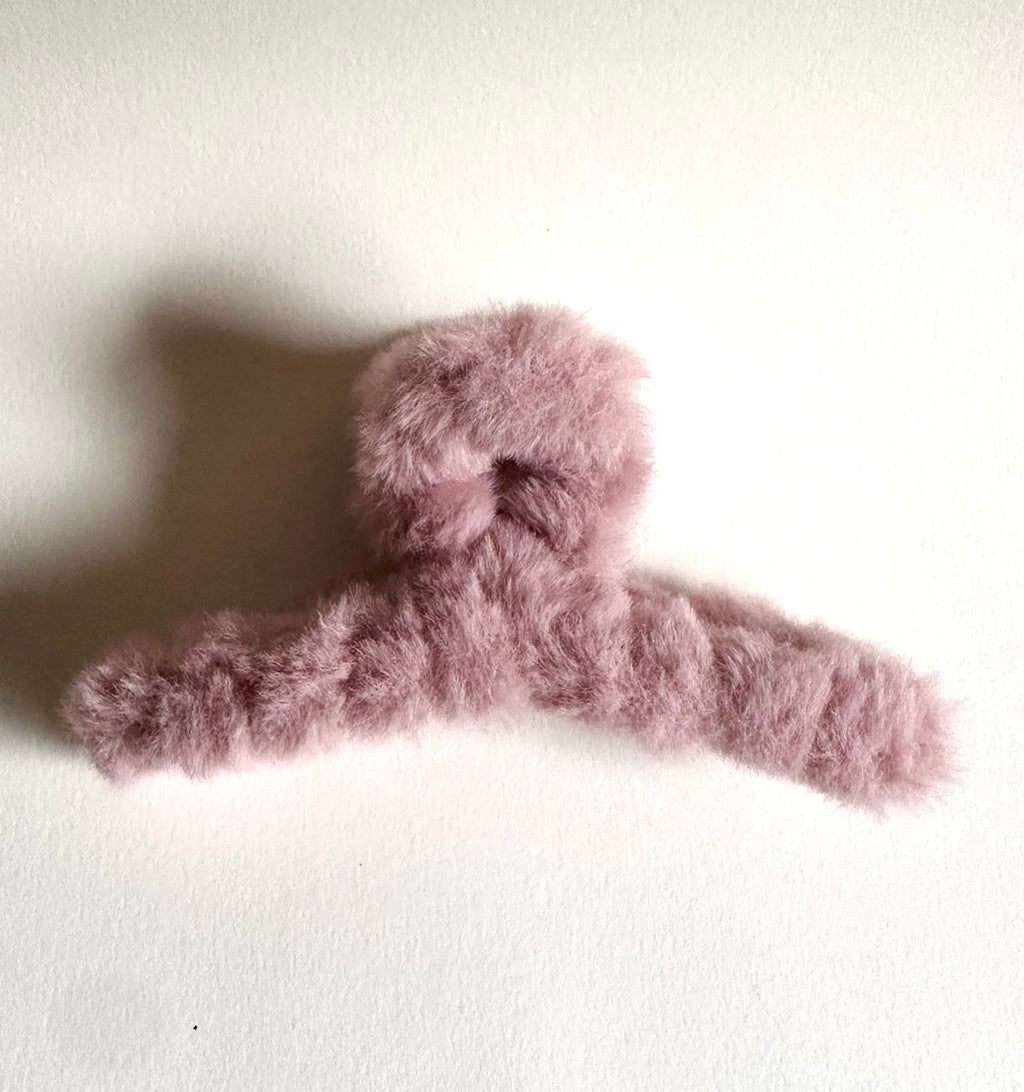 Plush Pastel Faux Fur Hair Claw