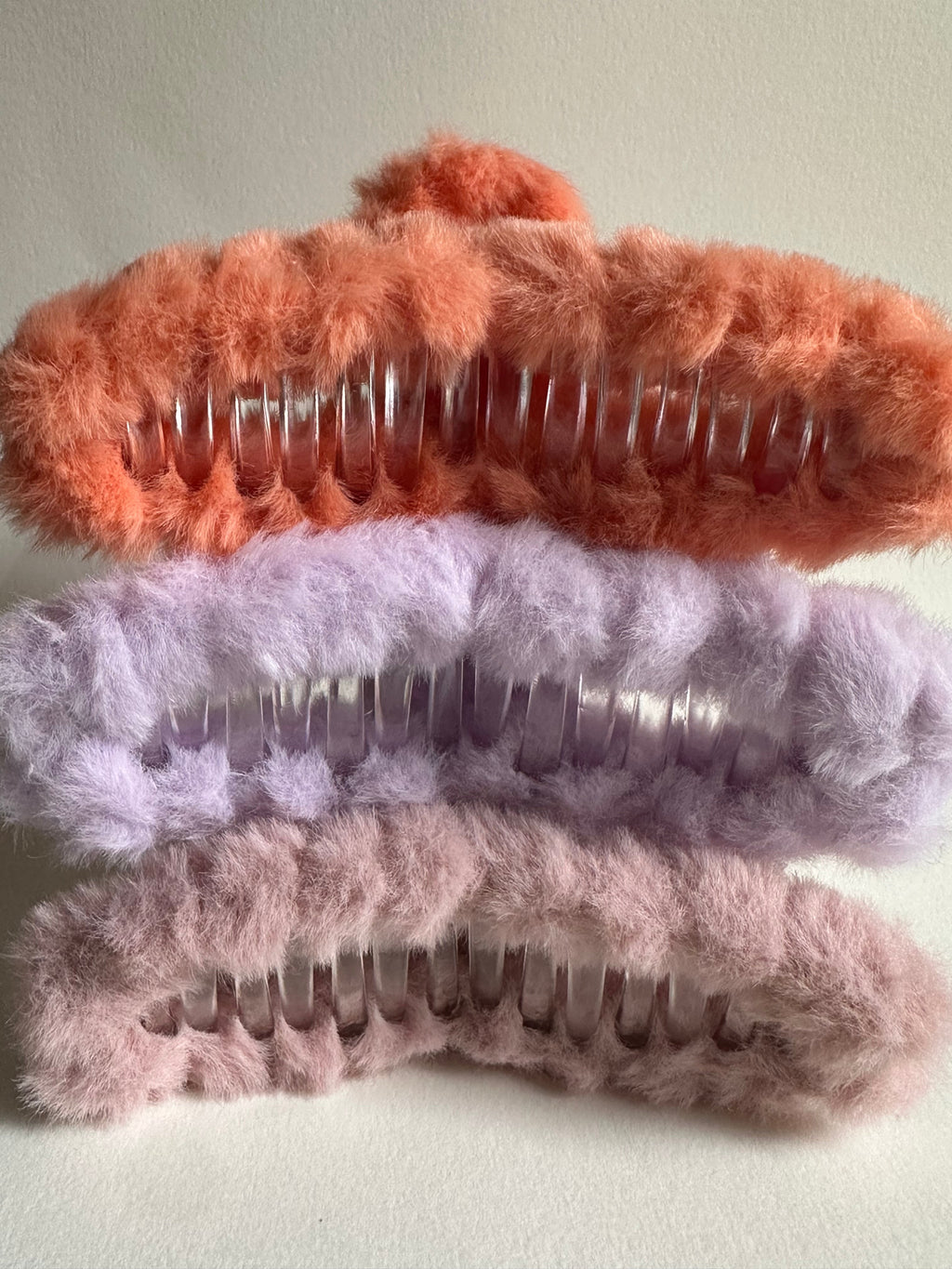 Plush Pastel Faux Fur Hair Claw