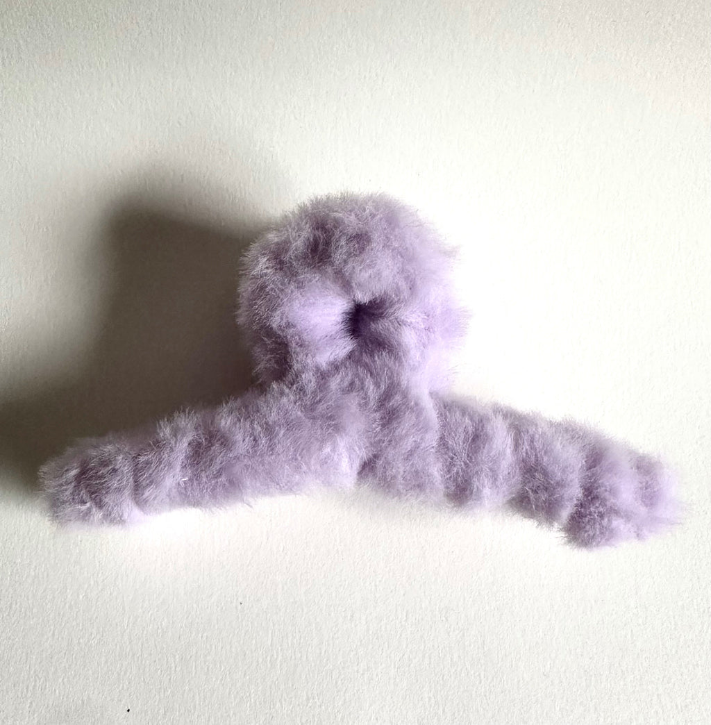 Plush Pastel Faux Fur Hair Claw