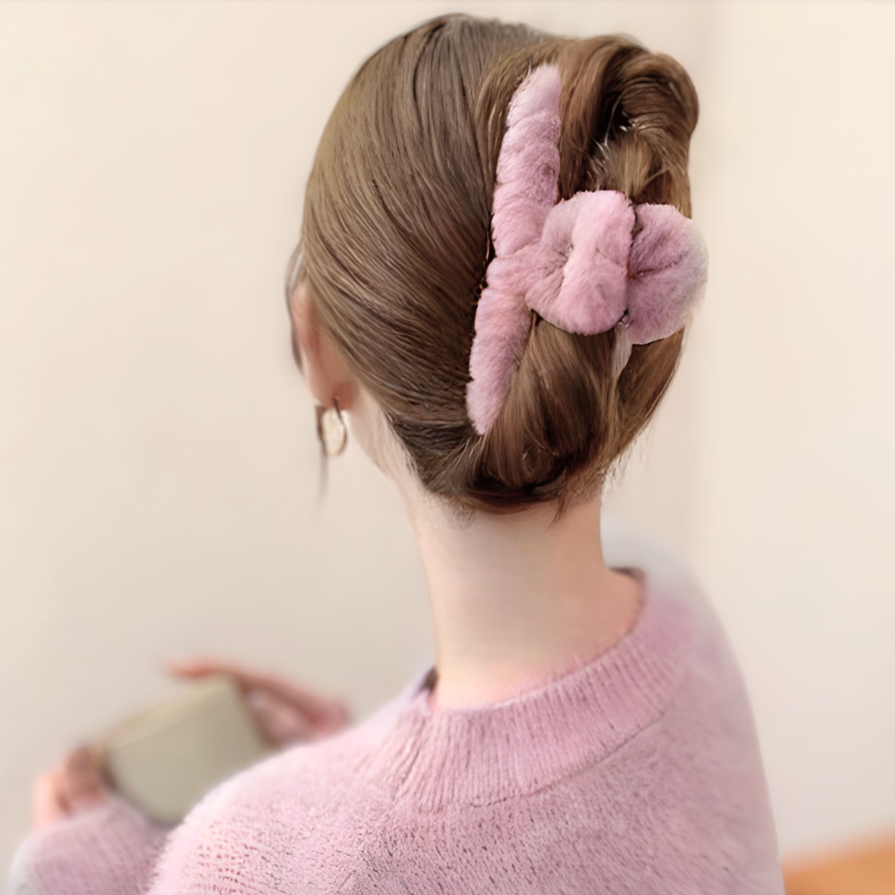 Plush Pastel Faux Fur Hair Claw