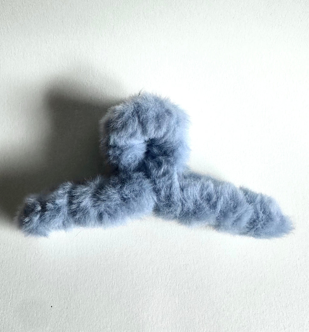 Plush Pastel Faux Fur Hair Claw