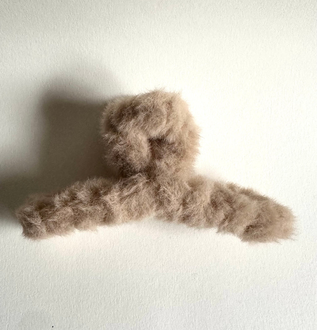 Plush Pastel Faux Fur Hair Claw