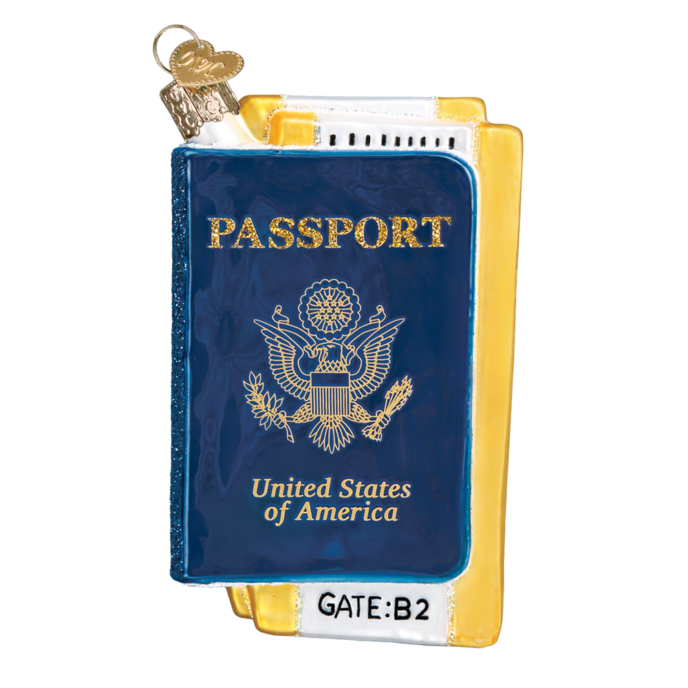 Passport Glass Ornament