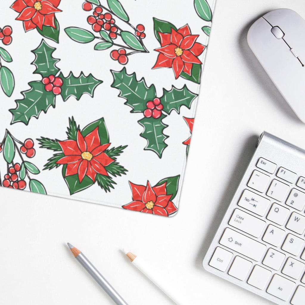 Poinsettia Large Desk Mat, 35x16"