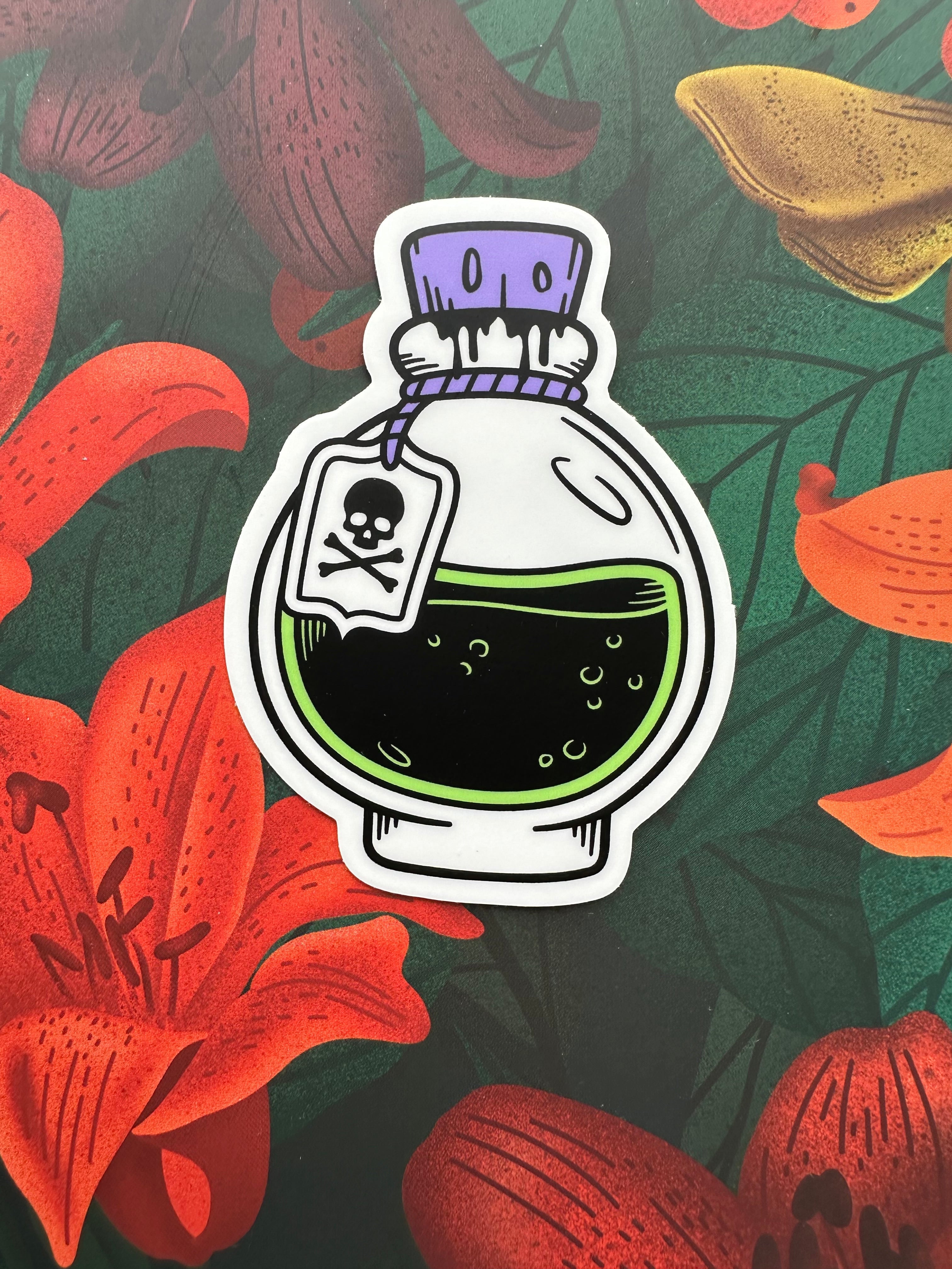 Poison Potion Vinyl Sticker, 2.8” x 3.0”