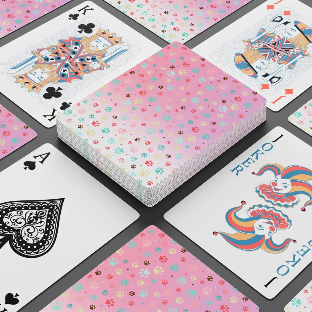 Poker Playing Cards with Pet Paw Print Design