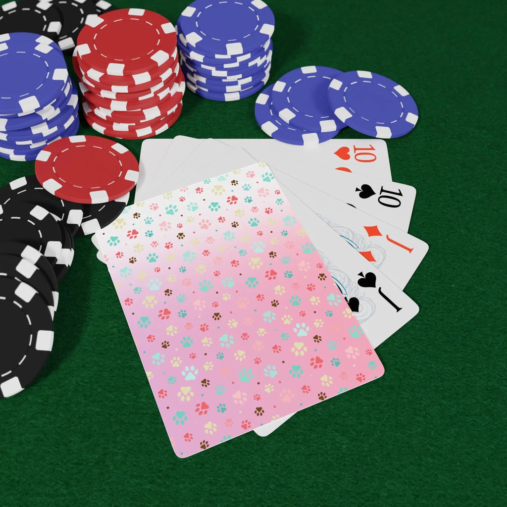 Poker Playing Cards with Pet Paw Print Design