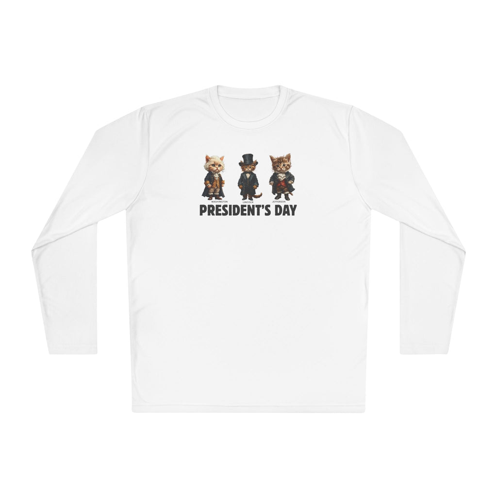 Presidents Day Kittens Long-Sleeve Tee for Unisex Comfort