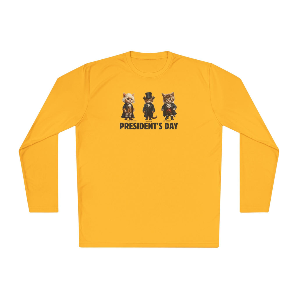 Presidents Day Kittens Long-Sleeve Tee for Unisex Comfort