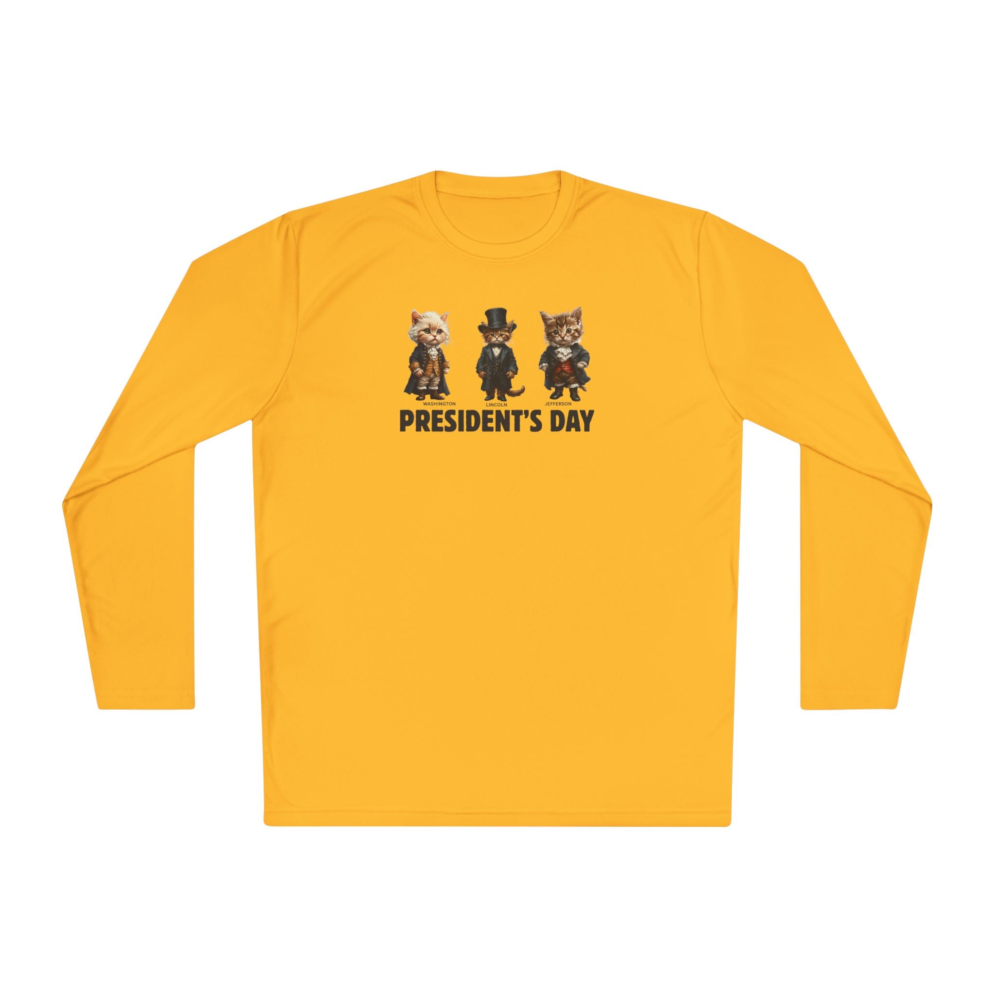 Presidents Day Kittens Long-Sleeve Tee for Unisex Comfort