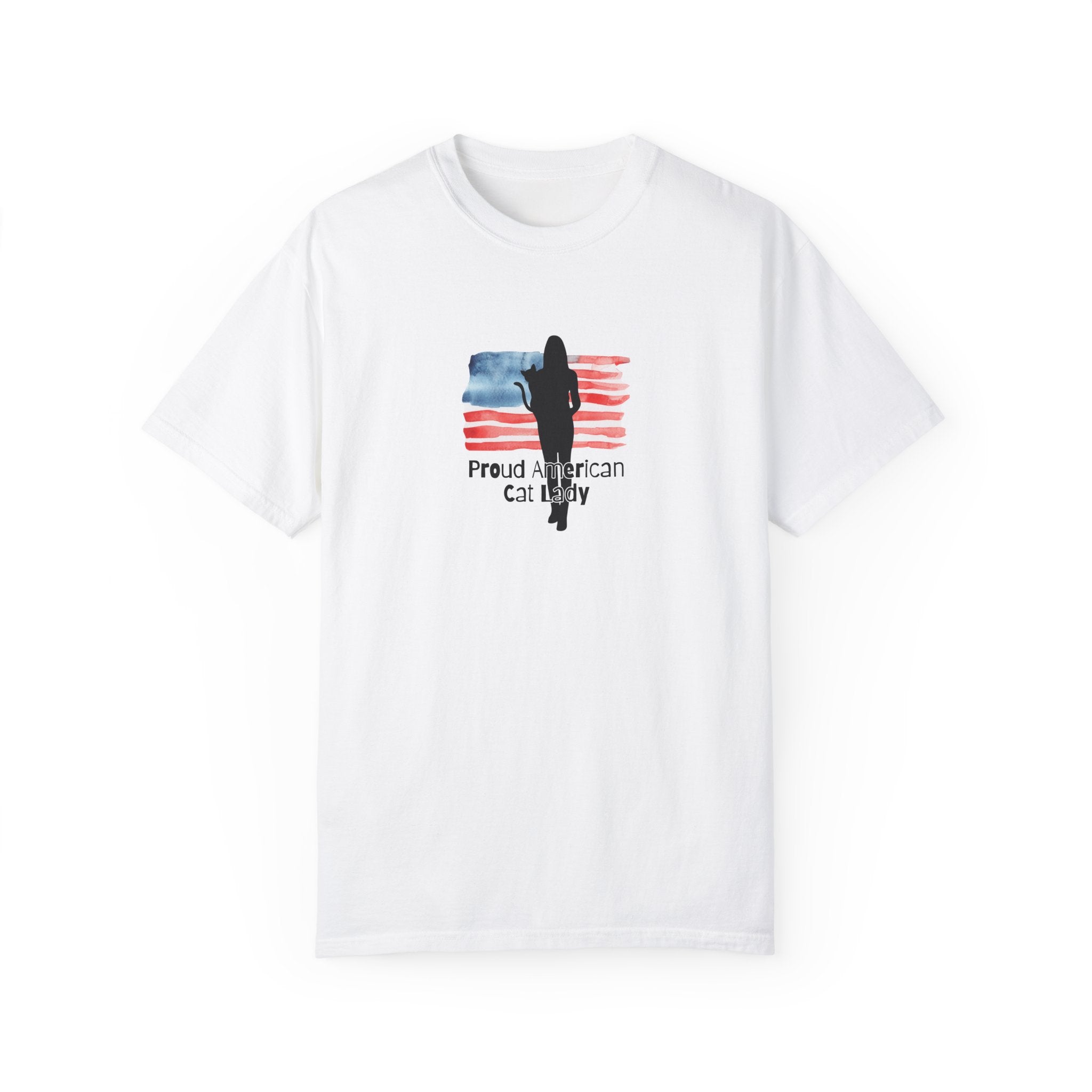 Proud American Cat Lady T-Shirt - Casual Unisex Tee for Cat Lovers