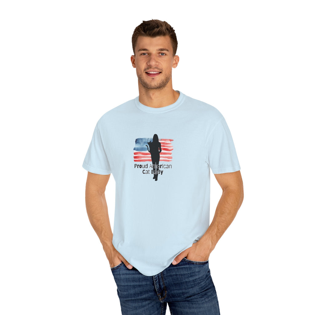 Proud American Cat Lady T-Shirt - Casual Unisex Tee for Cat Lovers