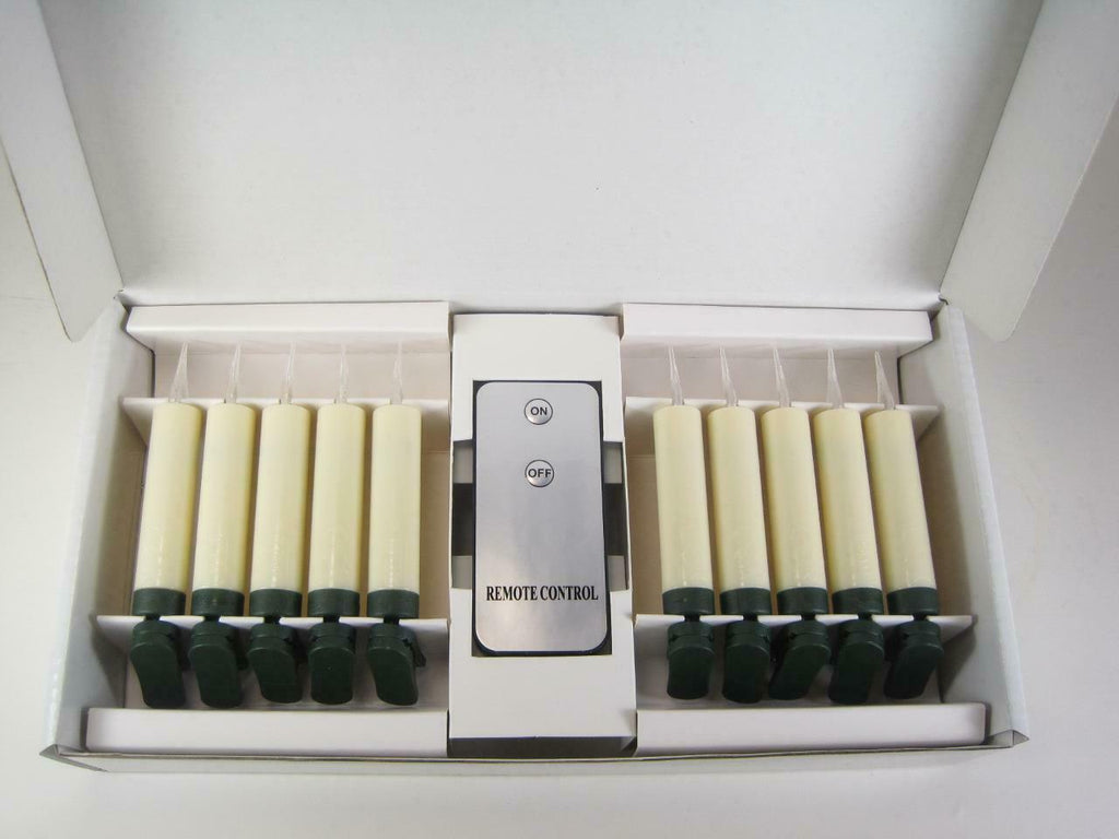 4 Inch LED Clip on Candle - 10 piece Set - White