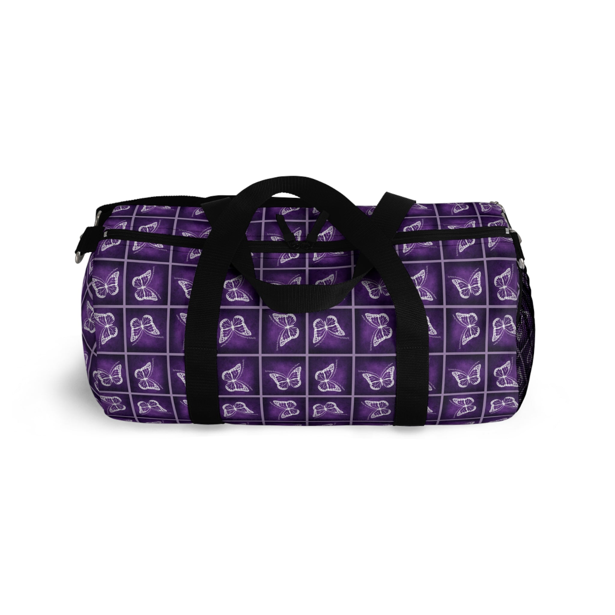 Purple Butterfly Pattern Duffel Bag