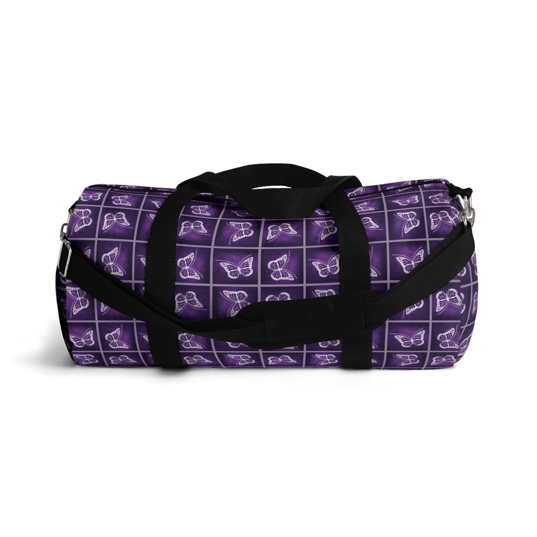 Purple Butterfly Pattern Duffel Bag