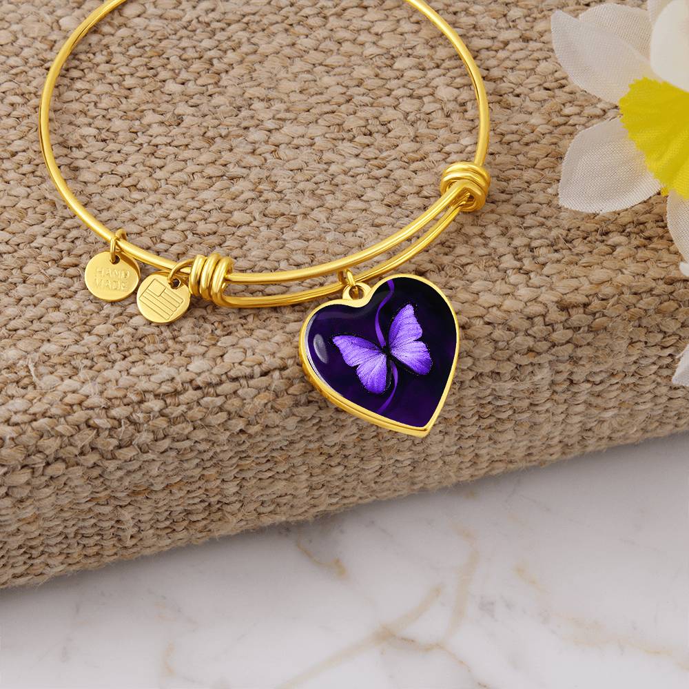 Purple Butterfly Seizure Awareness Bracelet