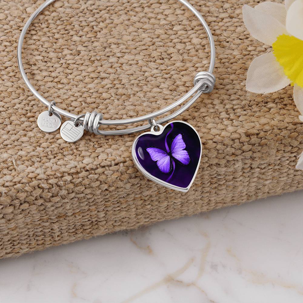 Purple Butterfly Seizure Awareness Bracelet