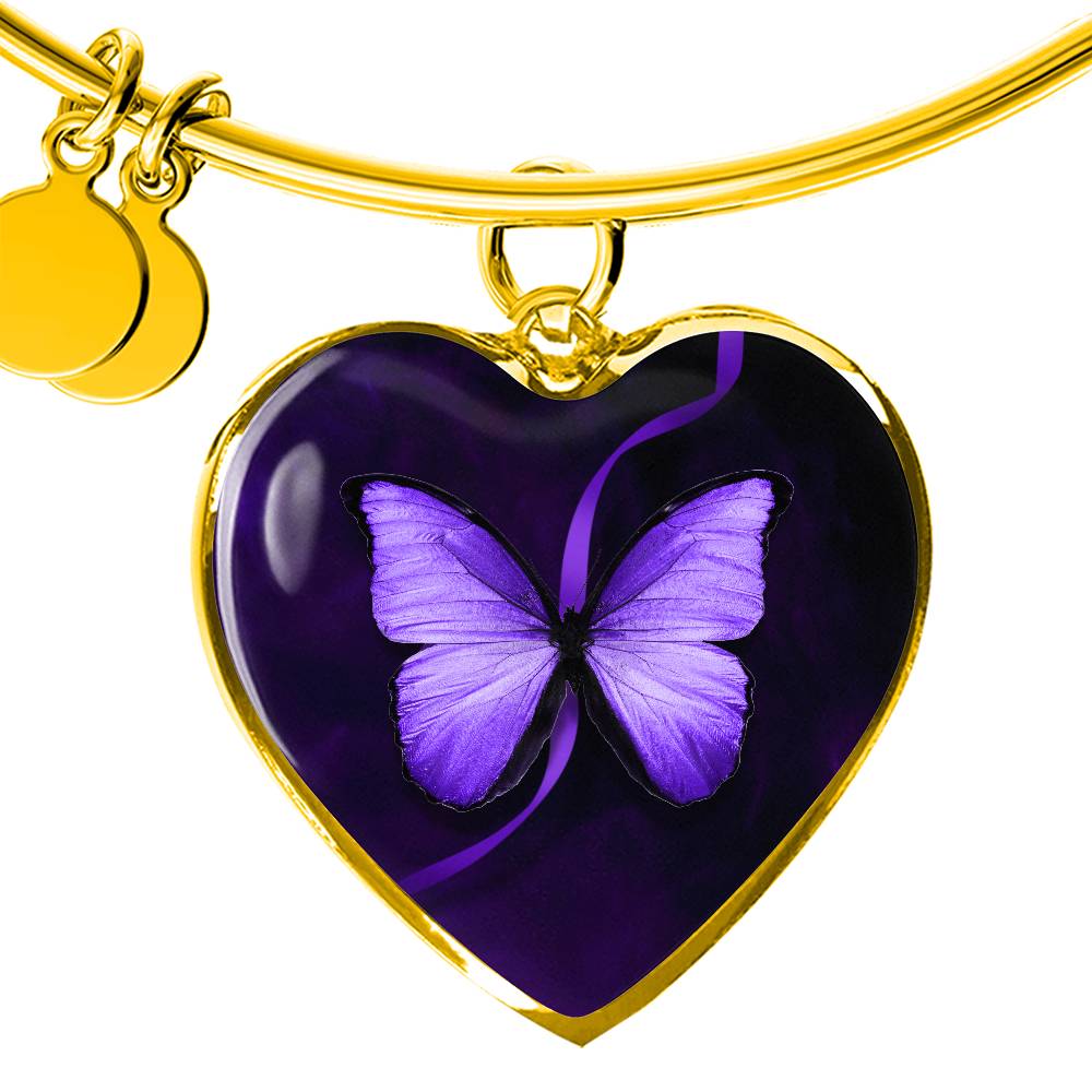 Purple Butterfly Seizure Awareness Bracelet
