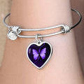 Purple Butterfly Seizure Awareness Bracelet