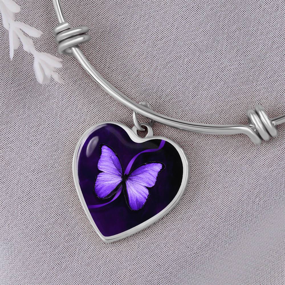 Purple Butterfly Seizure Awareness Bracelet