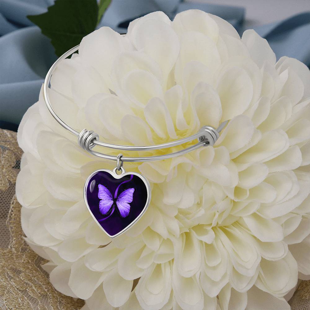 Purple Butterfly Seizure Awareness Bracelet