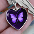 Purple Butterfly Seizure Awareness Keychain