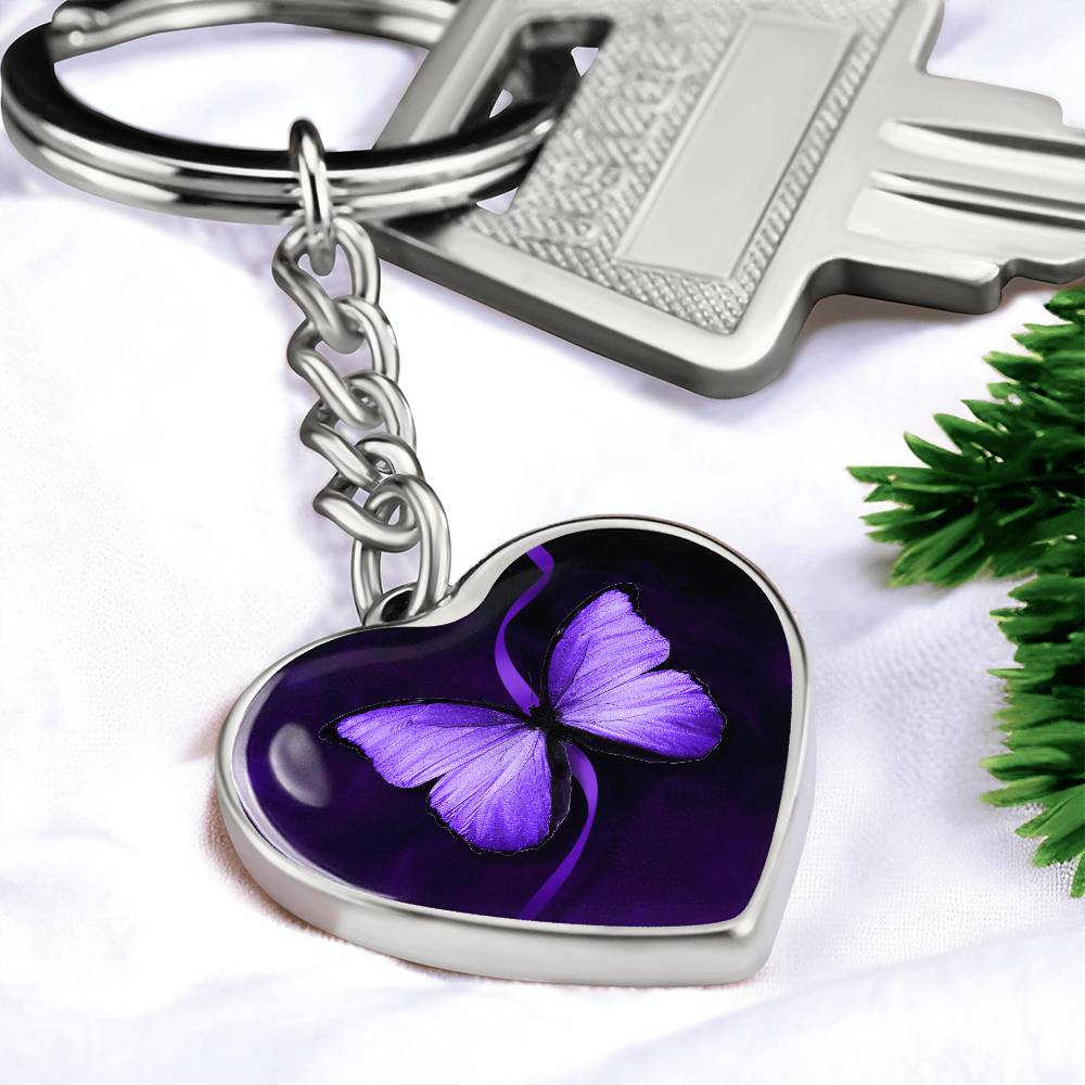 Purple Butterfly Seizure Awareness Keychain