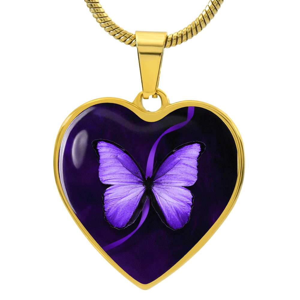 Purple Butterfly Seizure Awareness Necklace