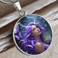 Purple Butterfly Warrior Pendant Necklace